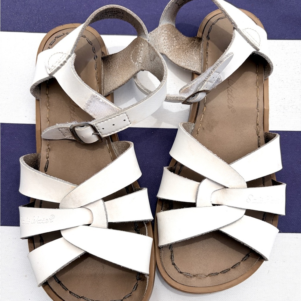 Girls white Saltwater Sandals